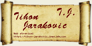 Tihon Jaraković vizit kartica